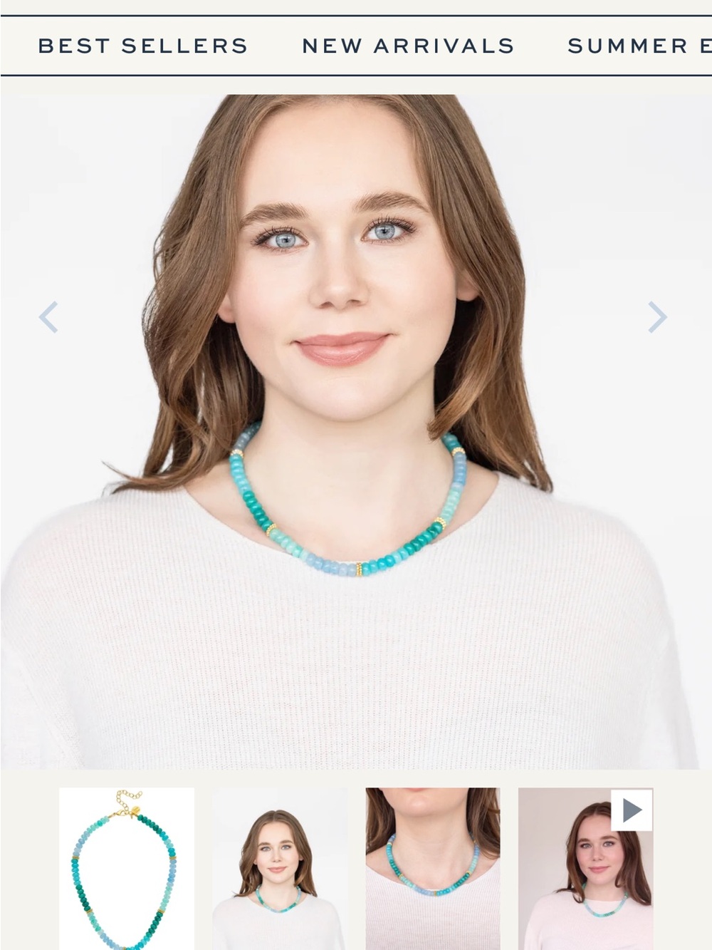 Susan Shaw Lolly Necklace - Turquoise and Aqua Beaded Necklace